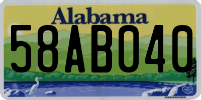 AL license plate 58AB040