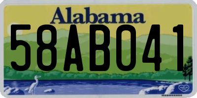 AL license plate 58AB041