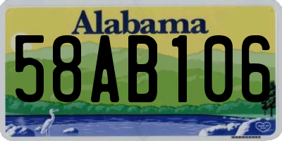 AL license plate 58AB106