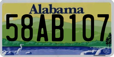 AL license plate 58AB107