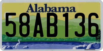AL license plate 58AB136