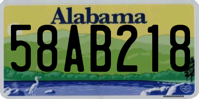 AL license plate 58AB218