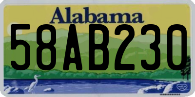 AL license plate 58AB230