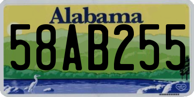 AL license plate 58AB255