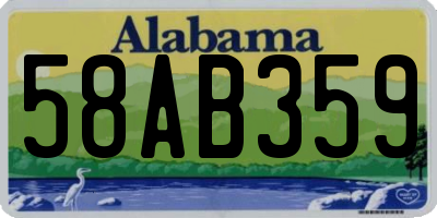 AL license plate 58AB359