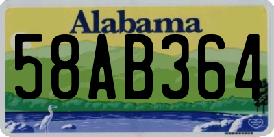 AL license plate 58AB364