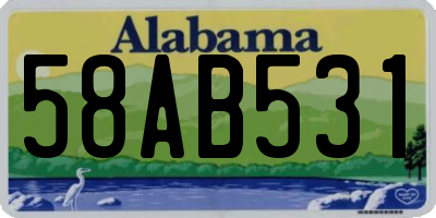 AL license plate 58AB531