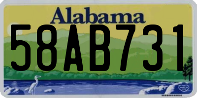 AL license plate 58AB731