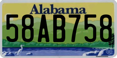 AL license plate 58AB758