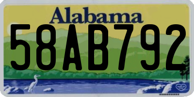 AL license plate 58AB792