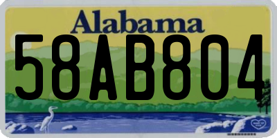 AL license plate 58AB804
