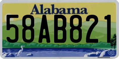 AL license plate 58AB821