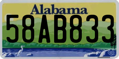 AL license plate 58AB833