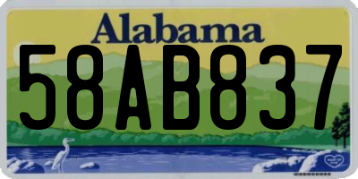 AL license plate 58AB837