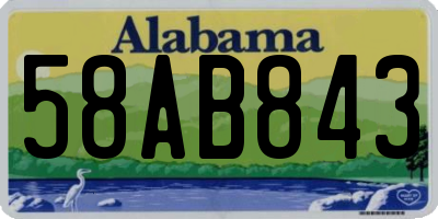 AL license plate 58AB843