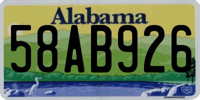 AL license plate 58AB926