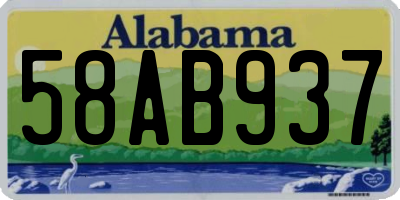 AL license plate 58AB937