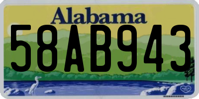 AL license plate 58AB943