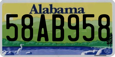 AL license plate 58AB958