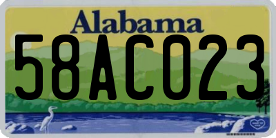 AL license plate 58AC023