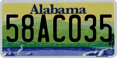 AL license plate 58AC035