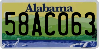 AL license plate 58AC063