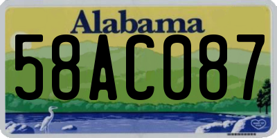AL license plate 58AC087