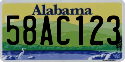 AL license plate 58AC123