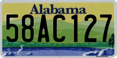AL license plate 58AC127