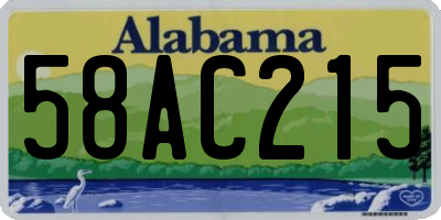 AL license plate 58AC215