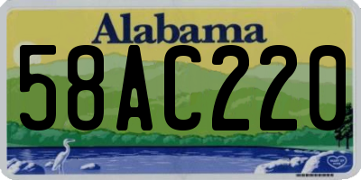 AL license plate 58AC220