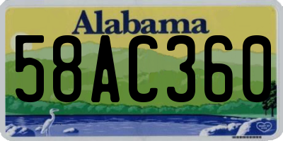 AL license plate 58AC360