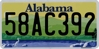 AL license plate 58AC392