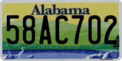 AL license plate 58AC702