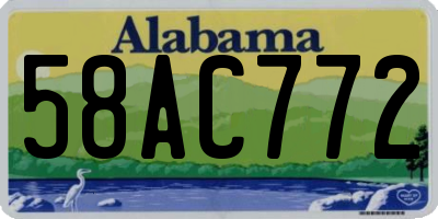 AL license plate 58AC772