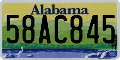 AL license plate 58AC845
