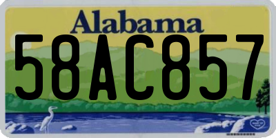 AL license plate 58AC857
