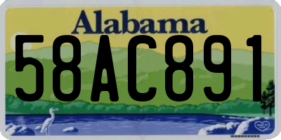 AL license plate 58AC891