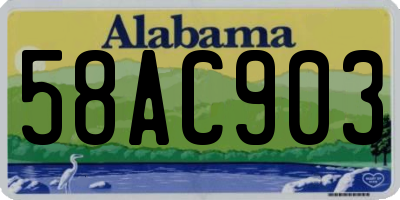 AL license plate 58AC903