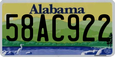 AL license plate 58AC922