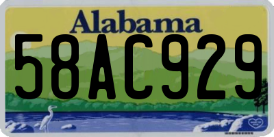 AL license plate 58AC929