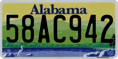 AL license plate 58AC942