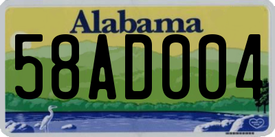 AL license plate 58AD004