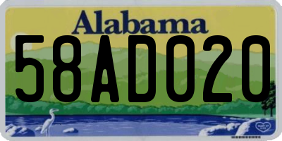AL license plate 58AD020