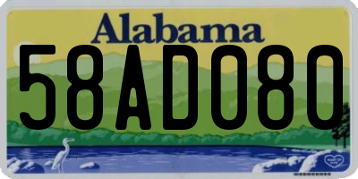 AL license plate 58AD080