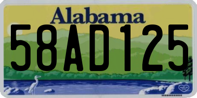 AL license plate 58AD125
