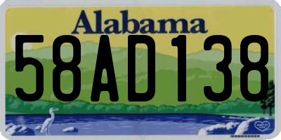 AL license plate 58AD138