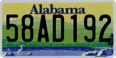 AL license plate 58AD192