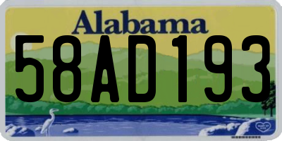AL license plate 58AD193