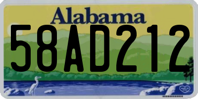 AL license plate 58AD212